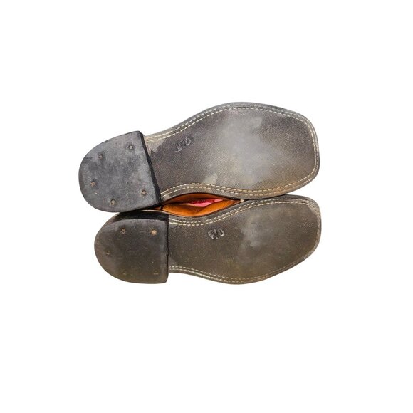 Old West Childrens Square Toe Pink Brown Lower Leather Cowboy Western Boots 3.5D - Picture 10 of 11